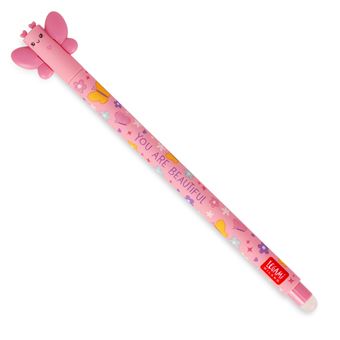 CANETA TINTA APAGÁVEL COR ROSA BORBOLETAS COLEÇÃO LEGAMI