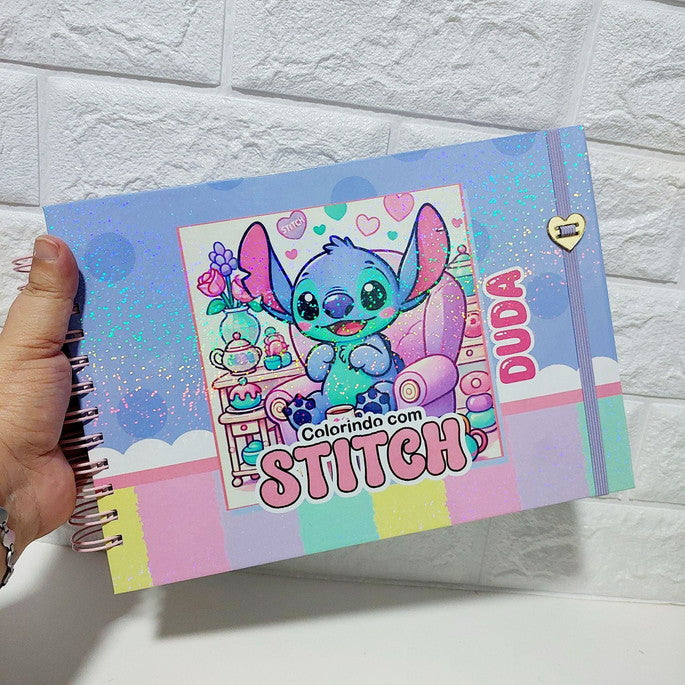 Caderno colorir Stitch